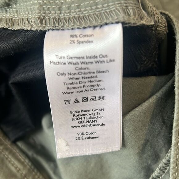 Eddie Bauer Olive Green Pockets Cotton Shorts Size 16 - Picture 8 of 11